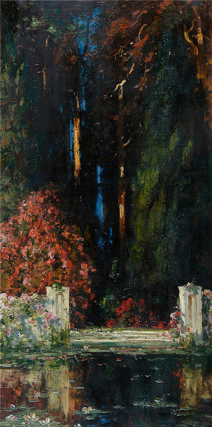 托马斯·埃德温·莫斯汀(Thomas Edwin Mostyn)作品-水上花园