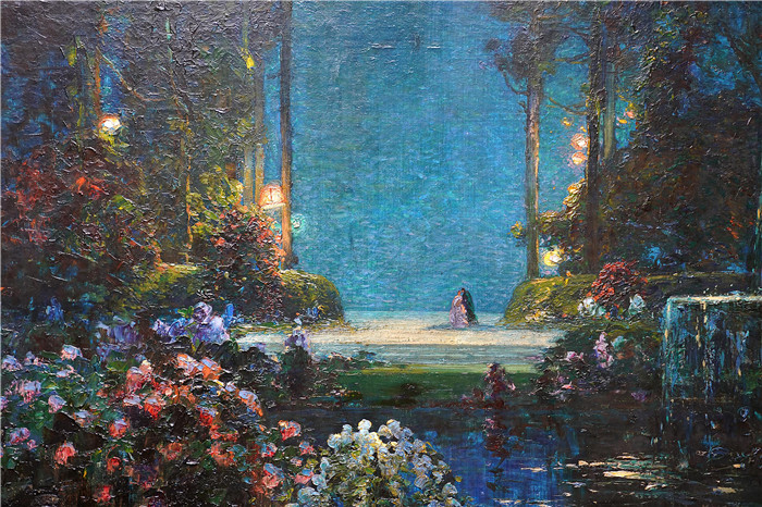 托马斯·埃德温·莫斯汀(Thomas Edwin Mostyn)作品-浪漫的园林景观