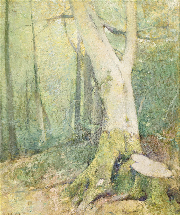 埃米尔·卡尔森(Emil Carlsen)高清作品-林地Woodland Interior