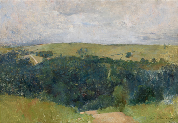 埃米尔·卡尔森(Emil Carlsen)高清作品-康涅狄格山(迦南山脉)
