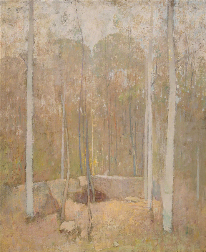 埃米尔·卡尔森(Emil Carlsen)高清作品-秋天的森林Autumn Forest, 1919
