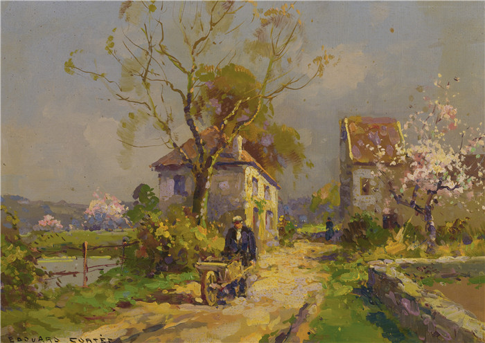 科尔特斯 (edouard leon cortes)作品-春日Весенний день (33 х 45.7 см)