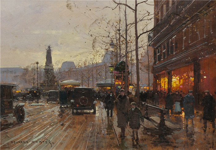 科尔特斯 (edouard leon cortes)作品-共和广场,巴黎