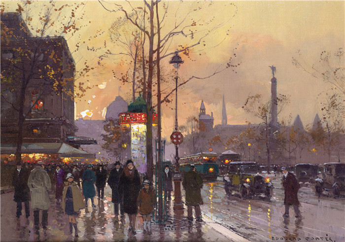 科尔特斯 (edouard leon cortes)作品-巴士底广场