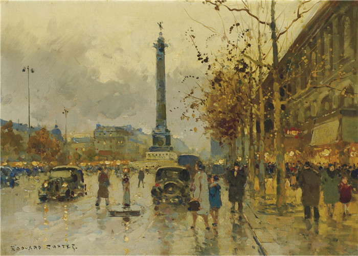 科尔特斯 (edouard leon cortes)作品-巴士底广场Площадь Бастилии (1950)