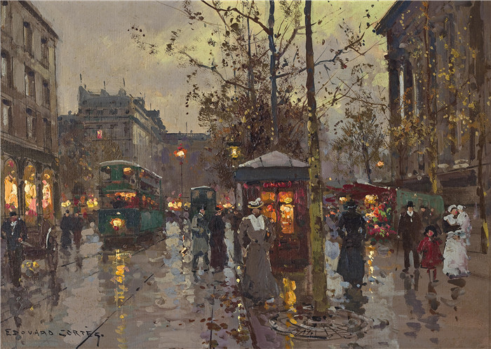 科尔特斯 (edouard leon cortes)作品-巴黎街头舞台