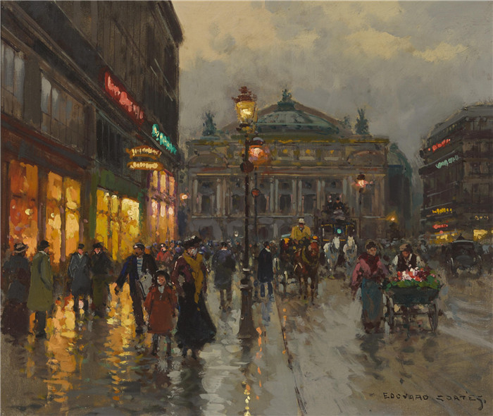 科尔特斯 (edouard leon cortes)作品-奥普拉广场