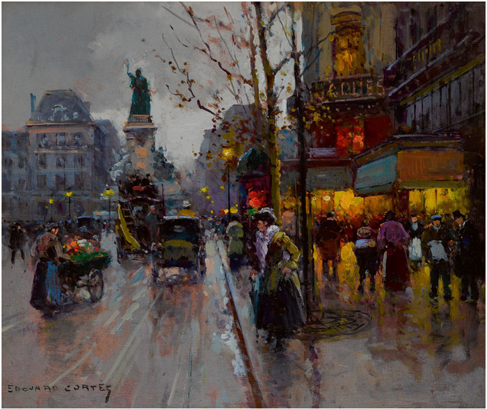 科尔特斯 (edouard leon cortes)作品-共和国广场PLACE DE LA RéPUBLIQUE (3)