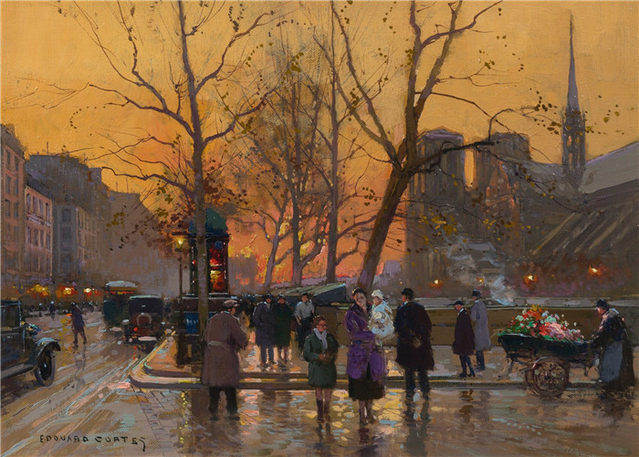 科尔特斯 (edouard leon cortes)作品-黄昏时的圣母