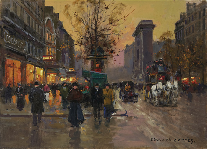科尔特斯 (edouard leon cortes)作品-圣丹尼斯港port st denis