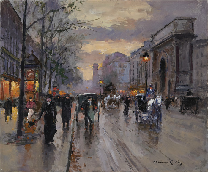 科尔特斯 (edouard leon cortes)作品-圣马丁门porte saint martin