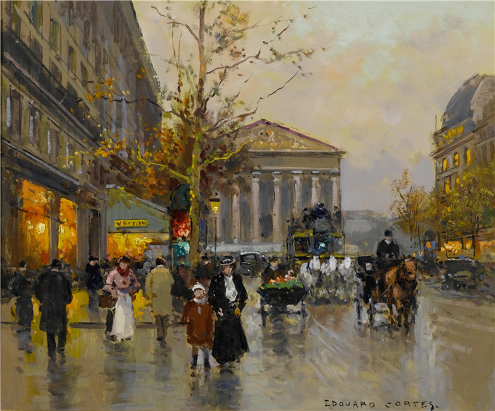 科尔特斯 (edouard leon cortes)作品-玛德莲教堂Ла Мадлен