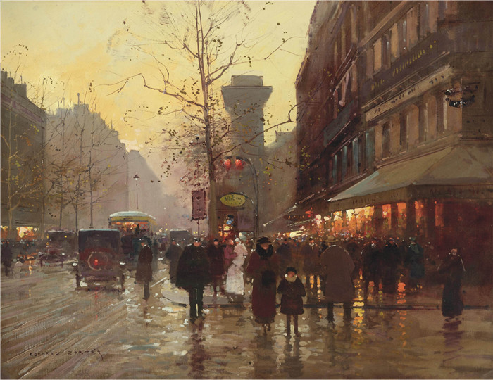 科尔特斯 (edouard leon cortes)作品-圣丹尼斯门Ворота Сен-Дени (ок.1930) (51 x 65.5 см)