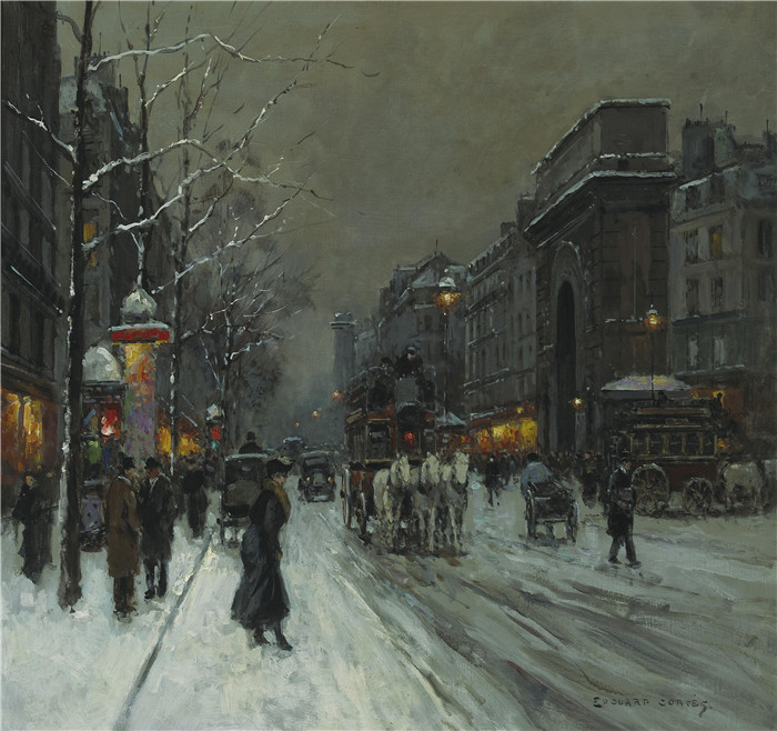 科尔特斯 (edouard leon cortes)作品-圣马丁门Ворота Сен-Мартен