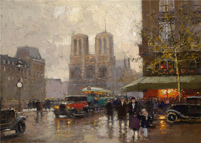 科尔特斯 (edouard leon cortes)作品-圣米奇广场PLACE SAINT-MICHEL (No.1)