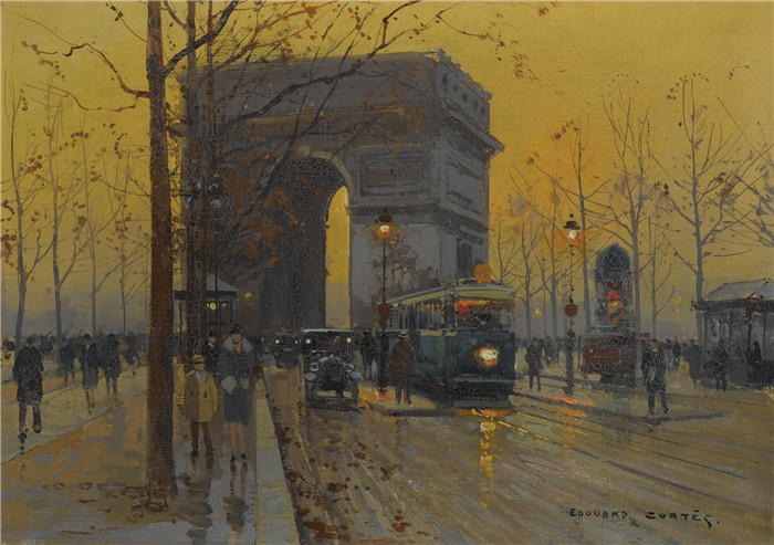 科尔特斯 (edouard leon cortes)作品-凯旋门Триумфальная арка (33 х 46.5 см)