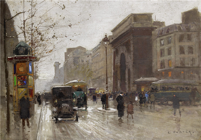 科尔特斯 (edouard leon cortes)作品-圣马丁门Ворота Сен-Мартен (33 x 46 см)