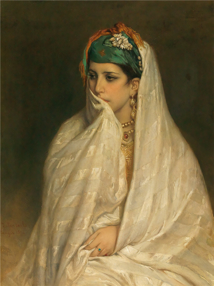 让-弗朗索瓦·波特尔(Jan - Francois Portaels)肖像油画-丹吉尔的犹太人