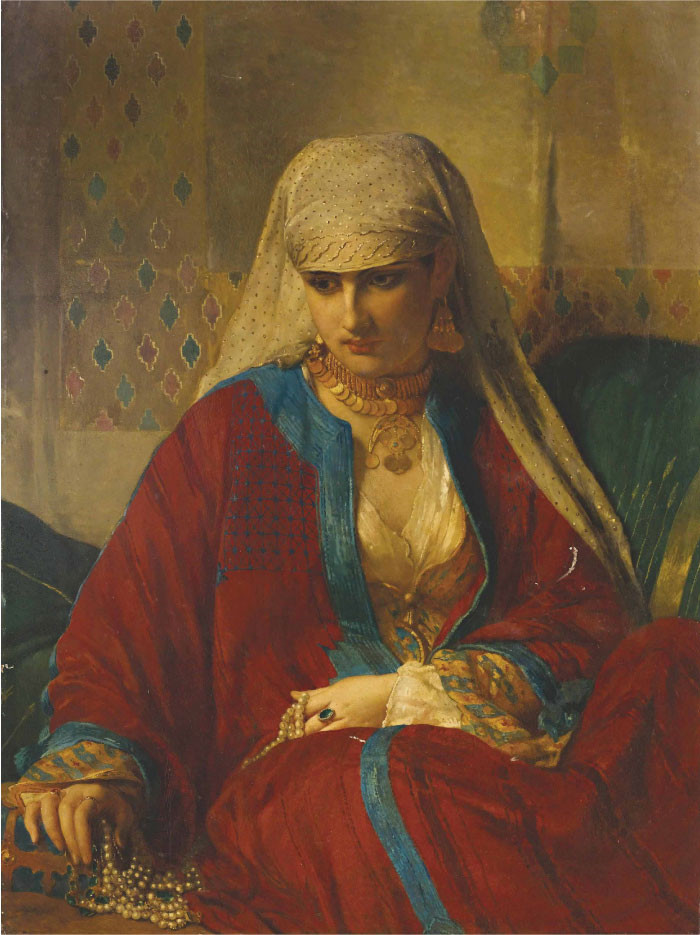 让-弗朗索瓦·波特尔(Jan - Francois Portaels)肖像油画-东方纪念品Souvenir of the Orient