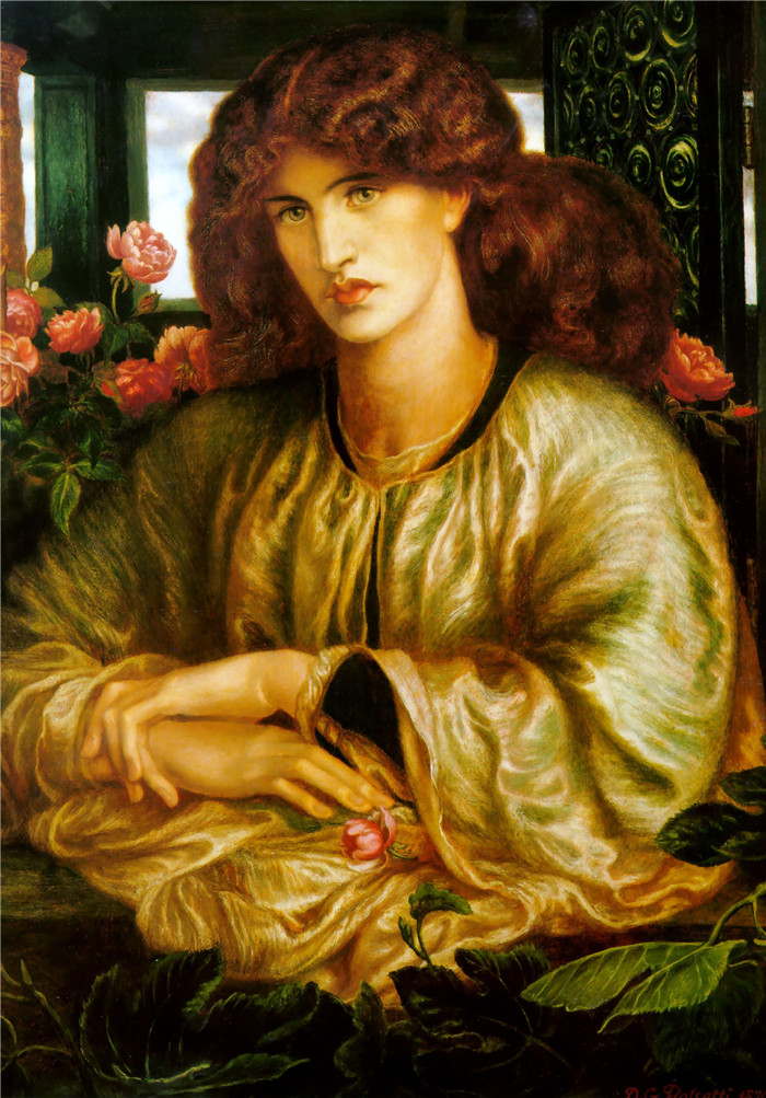罗塞蒂（Dante Gabriel Rossetti）高清作品-女士之窗
