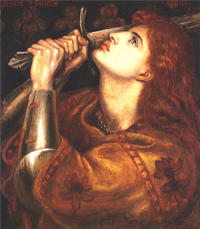 罗塞蒂(Dante Gabriel Rossetti)高清作品-圣女贞德 (1864)