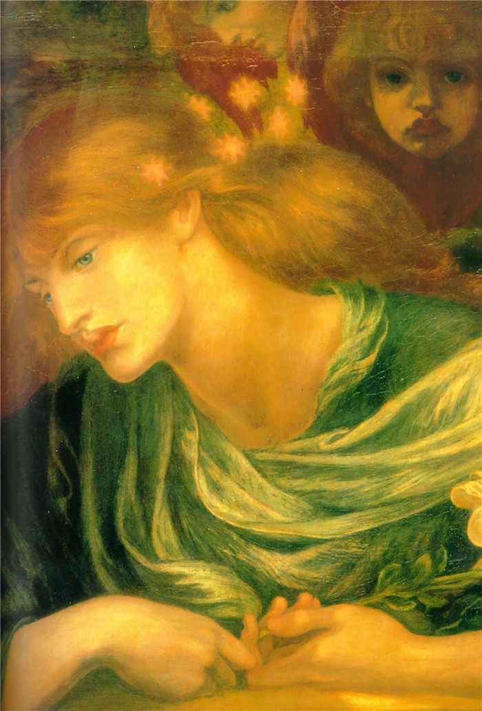 罗塞蒂(Dante Gabriel Rossetti)高清作品-受祝福的 Damozel 研究