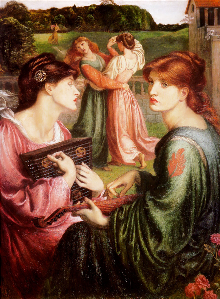罗塞蒂(Dante Gabriel Rossetti)高清作品-The Bower Meadow