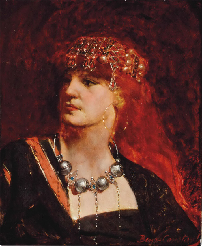 本杰明·康斯坦斯(Jean Joseph Benjamin Constant)- 美女肖像 portrait of a beauty