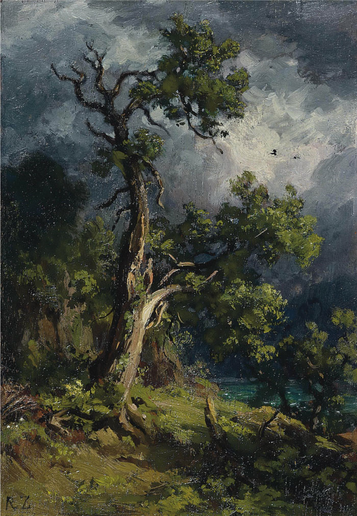 罗伯特·赞德（Robert Zund）风景油画-核桃Nussbaum