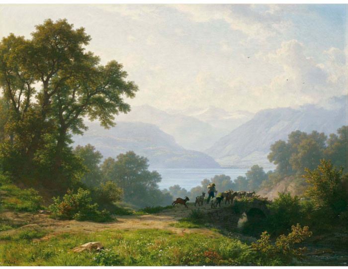 罗伯特·赞德（Robert Zund）风景油画-栗树