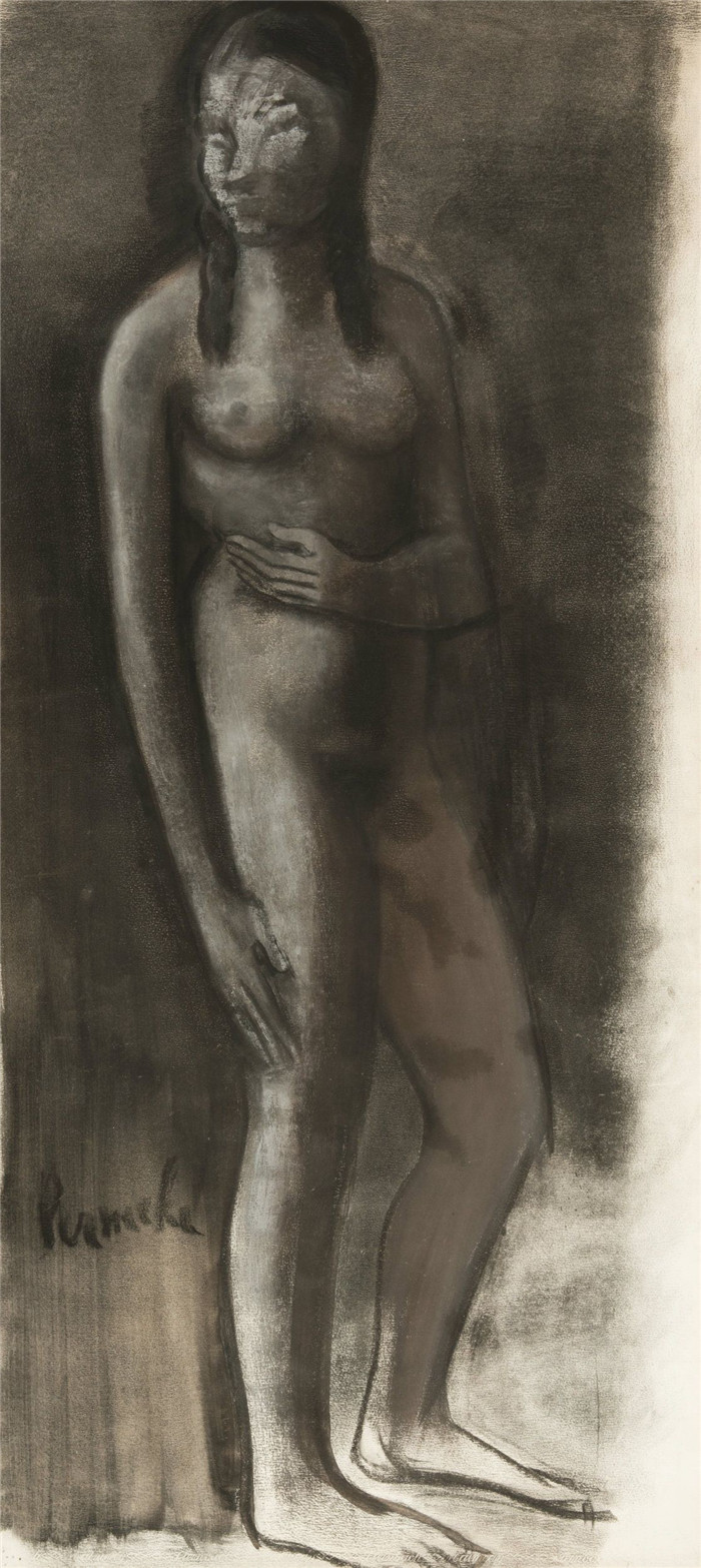 康斯坦特·普瑞迈克(Constant Permeke)作品-裸体站立Standing nude(2)