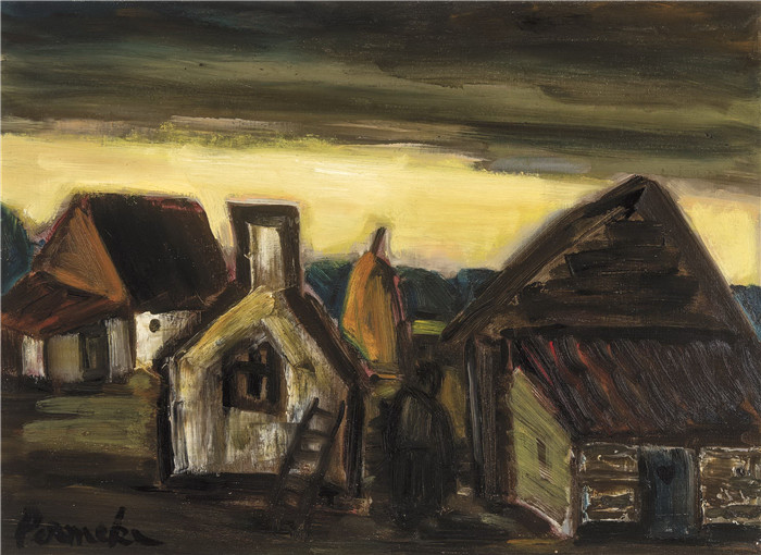 康斯坦特·普瑞迈克(Constant Permeke)作品-兰查普遇到了霍夫斯·恩布林