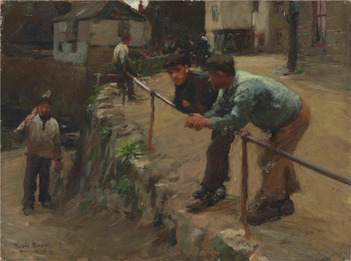 哈罗德·哈维(Harold Harvey)高清作品-悬崖上的人物