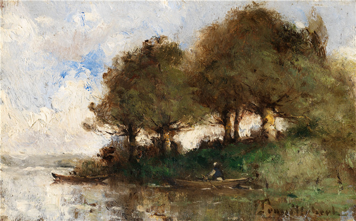 特鲁伊贝尔(Paul Désiré Trouillebert)高清作品 -河岸River Bank