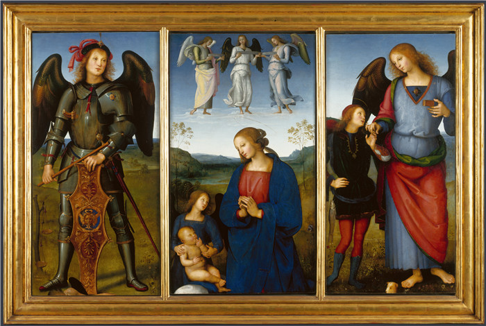 佩鲁吉诺（Pietro Perugino）高清作品-祭坛画中的三块板，切托萨