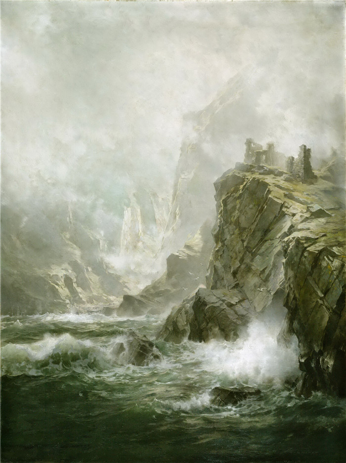 威廉·特罗斯特·理查兹(William Trost Richards)作品-美国人,废墟American, The Ruins
