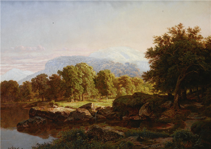 威廉·特罗斯特·理查兹(William Trost Richards)作品-夏日风景