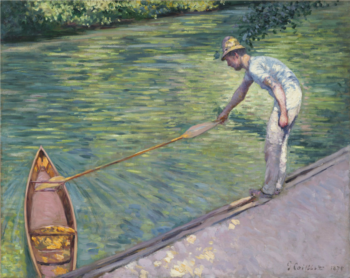古斯塔夫·卡耶博特(Gustave Caillebotte)作品-停靠小艇 1878年