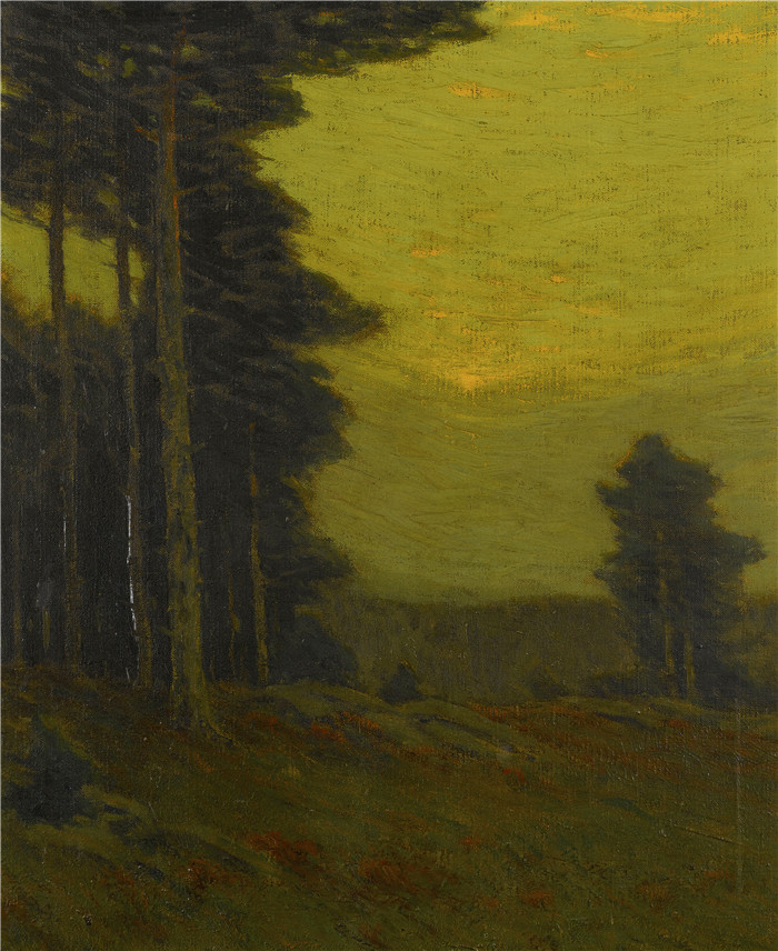 查尔斯·沃伦·伊顿 (Charles Warren Eaton)作品-树林边缘Edge of the Woods