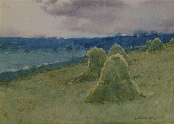 查尔斯·沃伦·伊顿 (Charles Warren Eaton)作品-雨天牧场Rainy Day Pasture, 1896年