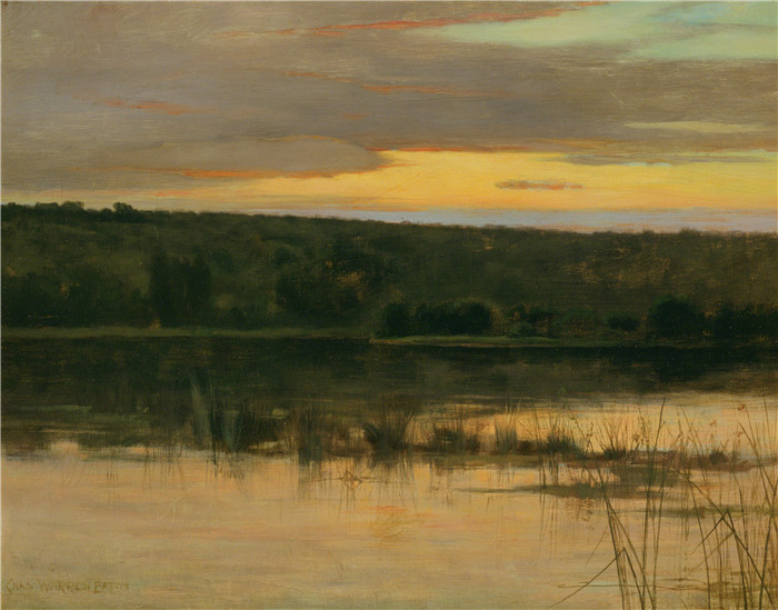 查尔斯·沃伦·伊顿 (Charles Warren Eaton)作品-安静的海岸, 1885年