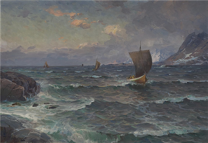 埃文·优宁（Even Ulving）油画-黑尔格兰海岸From Helgelandskysten