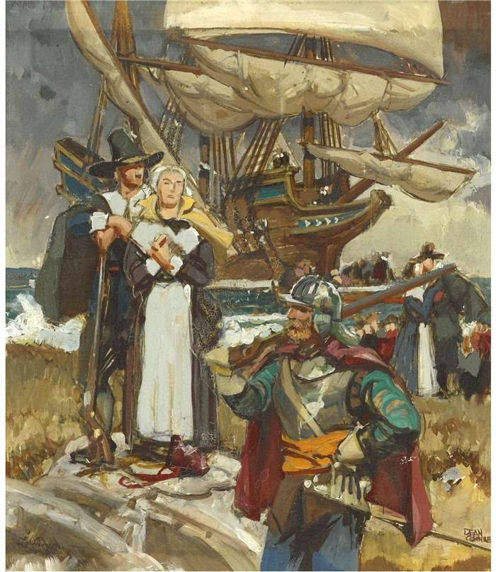 迪恩·康威尔（Dean Cornwell）作品-为春季插图绘制的书房