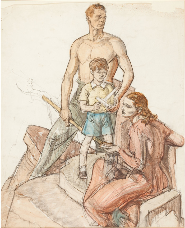 迪恩·康威尔(Dean Cornwell)作品-家庭肖像