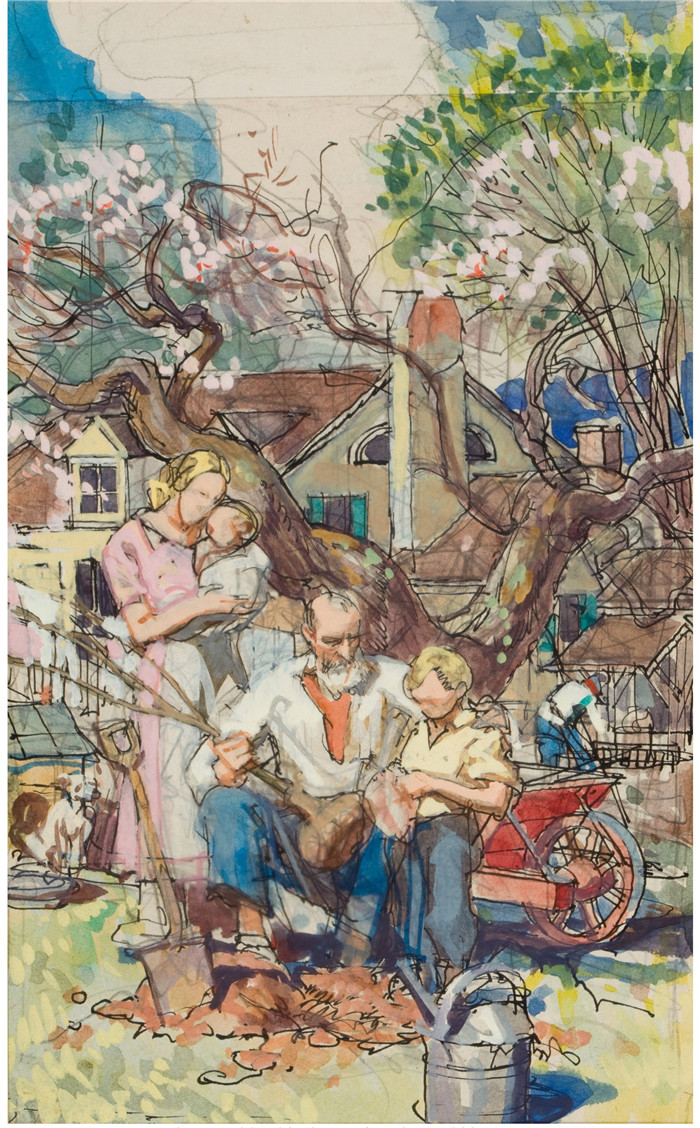 迪恩·康威尔(Dean Cornwell)作品-罗利接受宪章