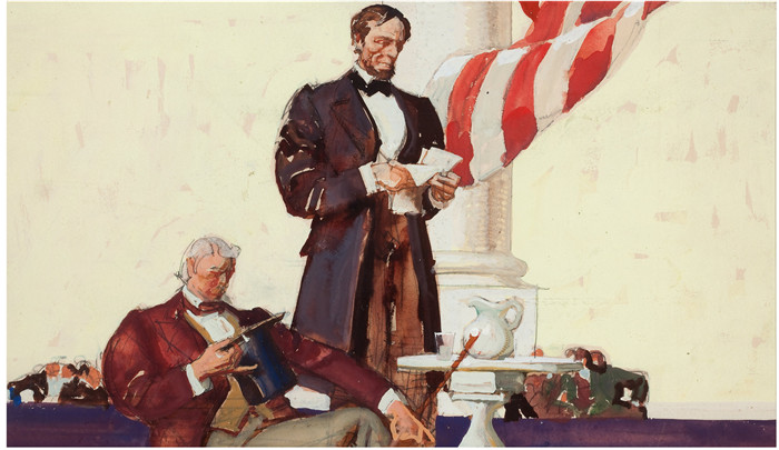 迪恩·康威尔(Dean Cornwell)作品-林肯的第一次就职演说