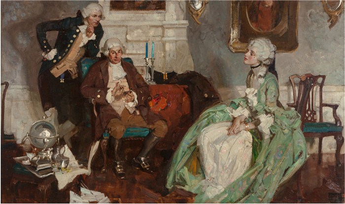 迪恩·康威尔(Dean Cornwell)作品-旧时尚Old Fashion, 1925年