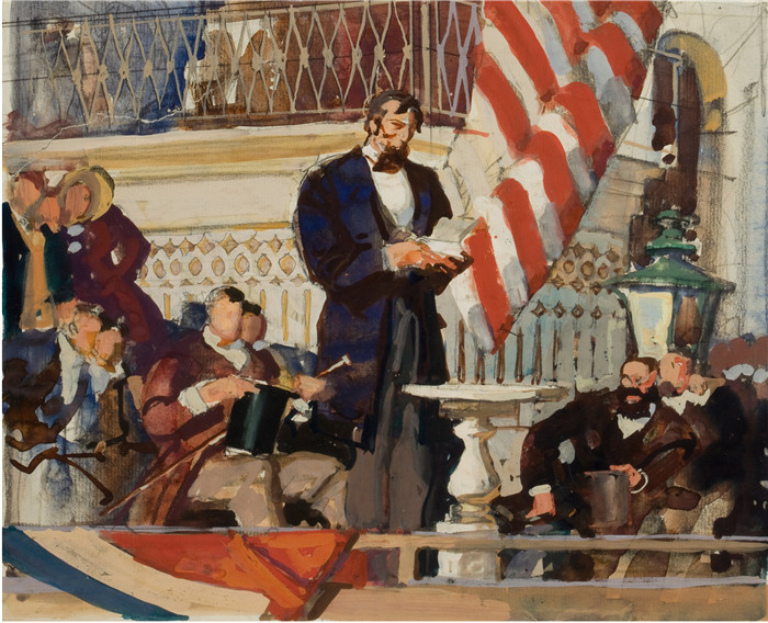 迪恩·康威尔(Dean Cornwell)作品-林肯的第一次就职演说