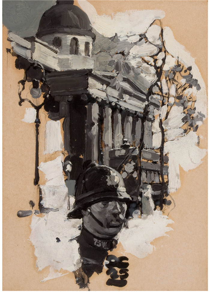 迪恩·康威尔(Dean Cornwell)作品-警察与议会大厦