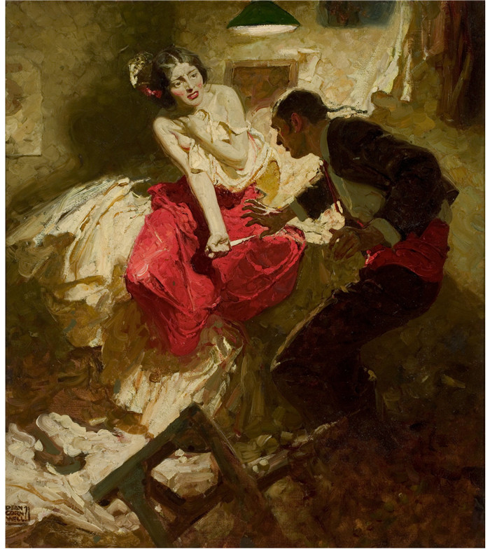 迪恩·康威尔(Dean Cornwell)作品-红披肩